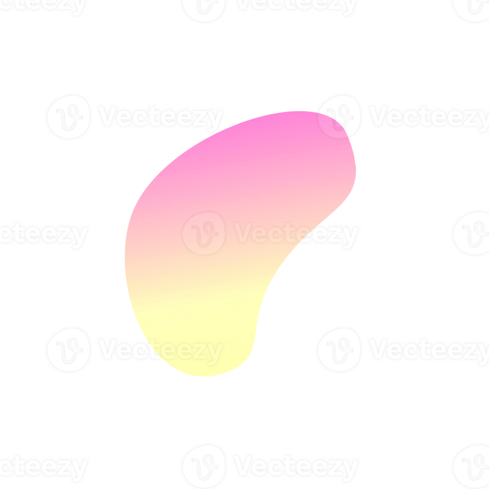 Abstract organic shape with pink and yellow gradient png