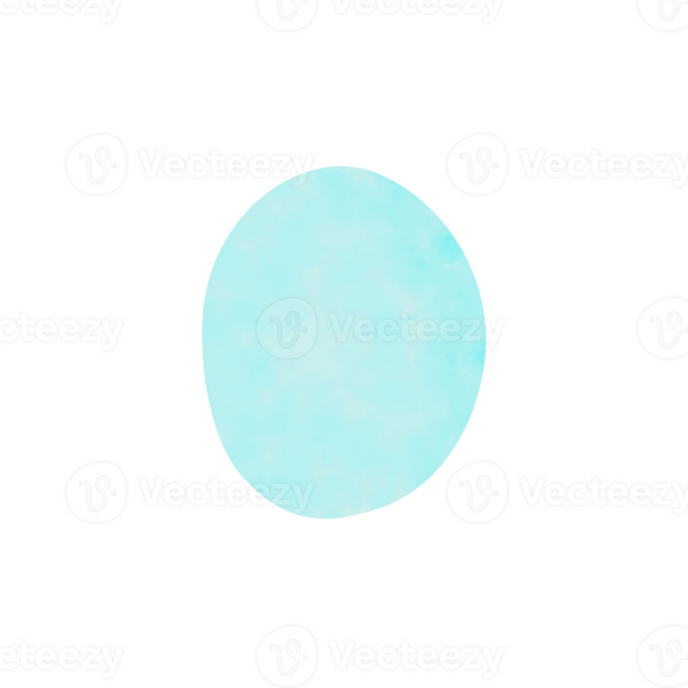 A light blue watercolor textured organic shape design element png