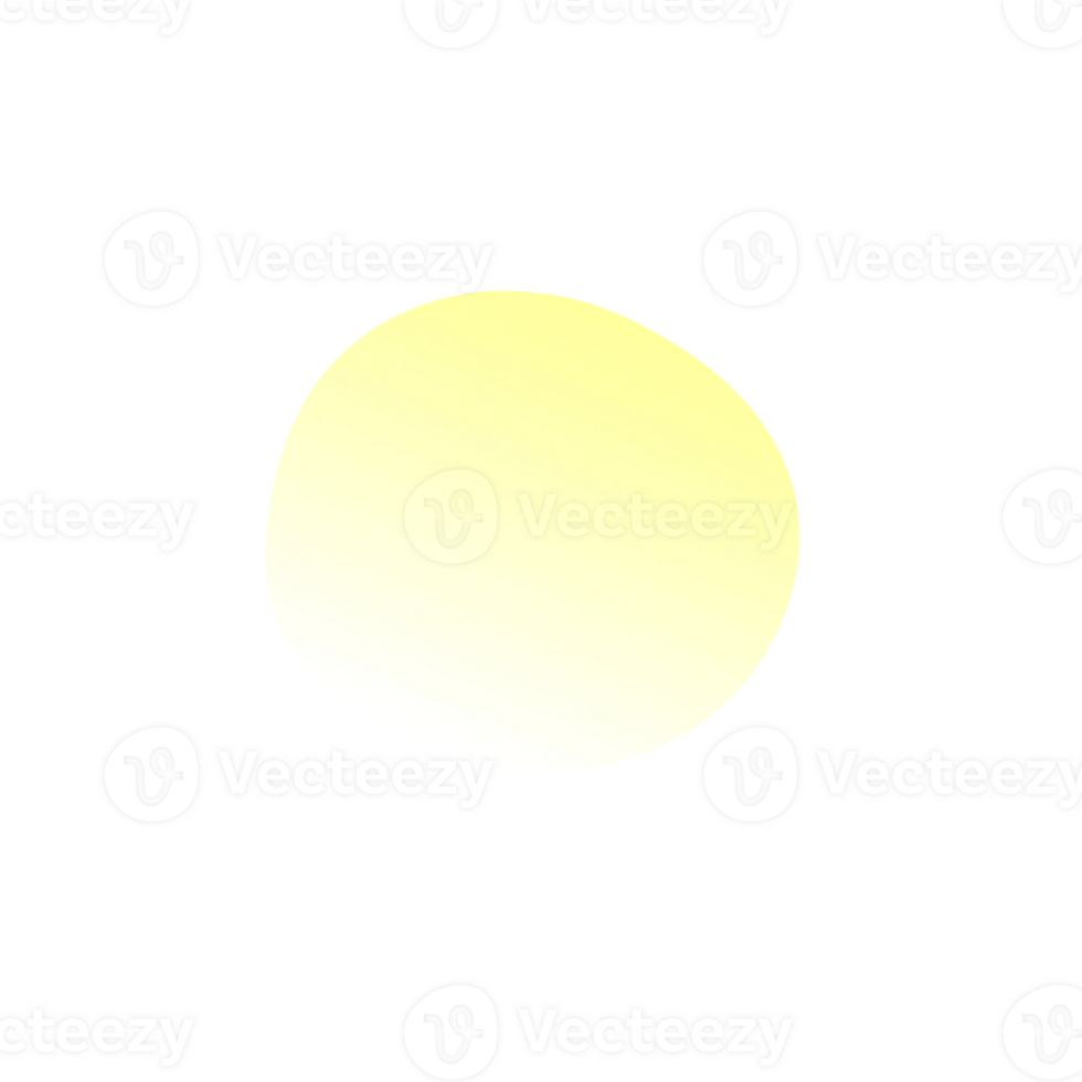Abstract organic yellow gradient shape png