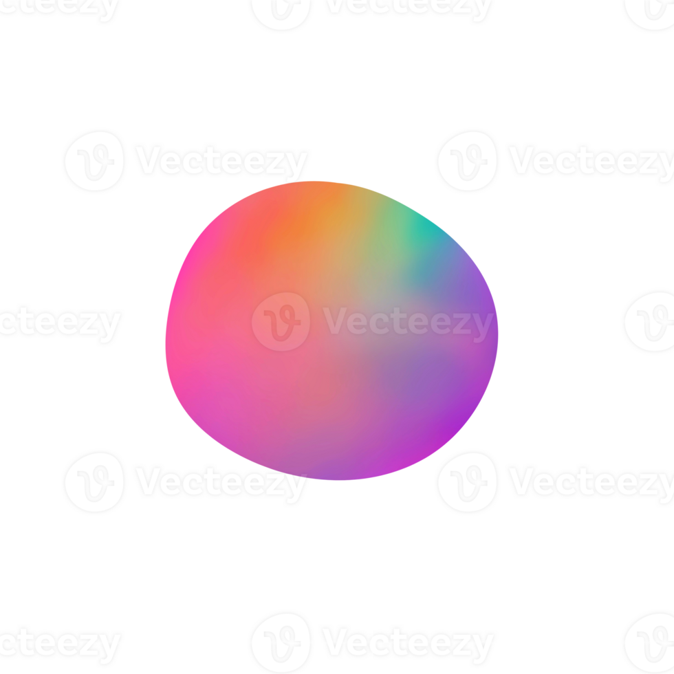 Abstract gradient blob shape with smooth color transitions png