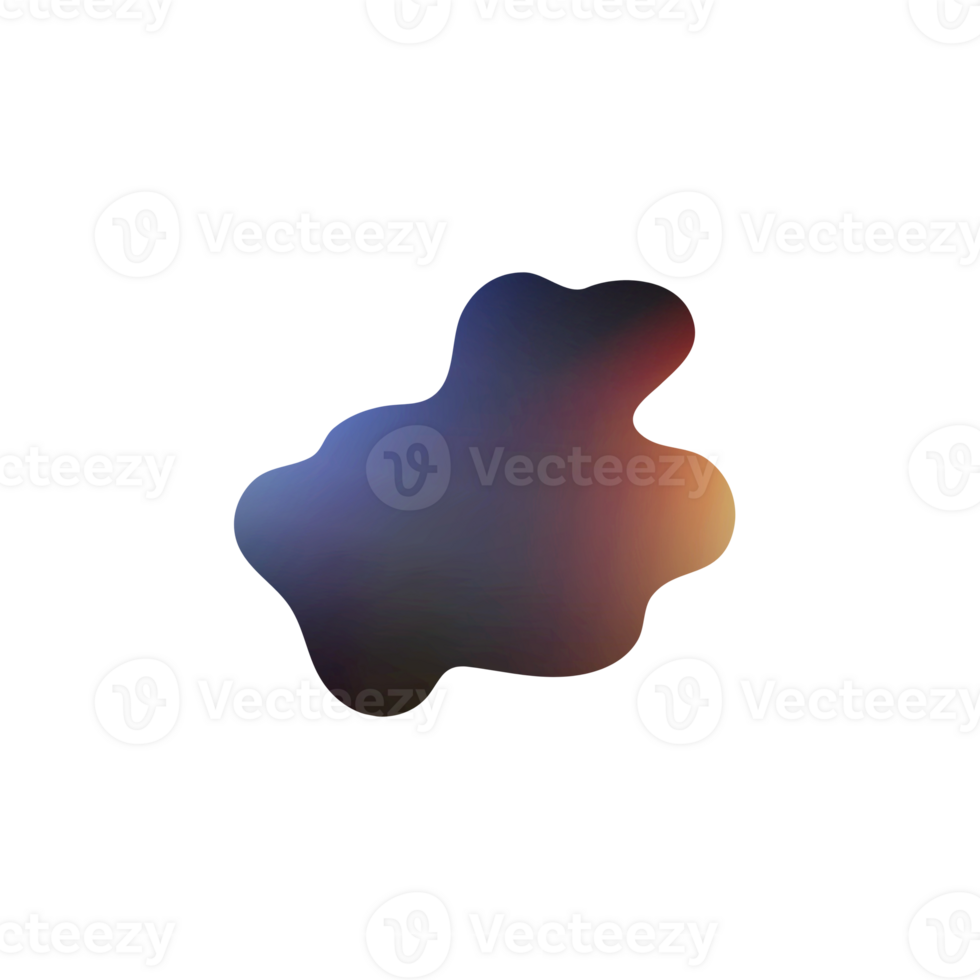 Abstract fluid shape with vibrant gradient color png