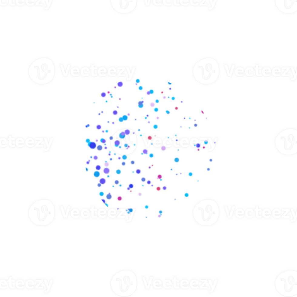 Abstract blue and purple dots spreading design png