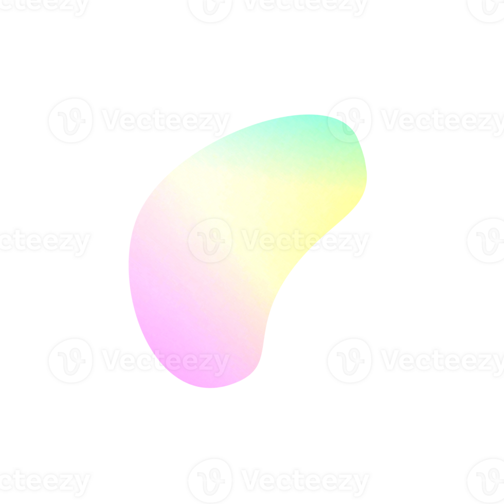 Abstract organic blob shape with colorful gradient png