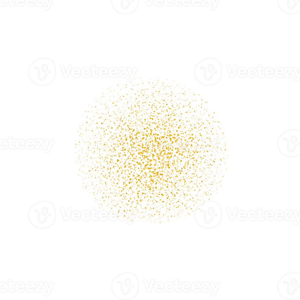 Golden dust particles forming a dynamic abstract circular shape png