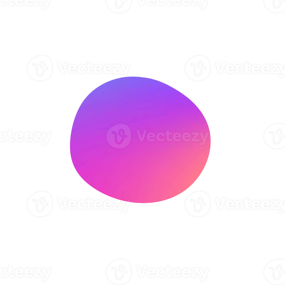 Abstract organic shape with purple and pink gradient color png