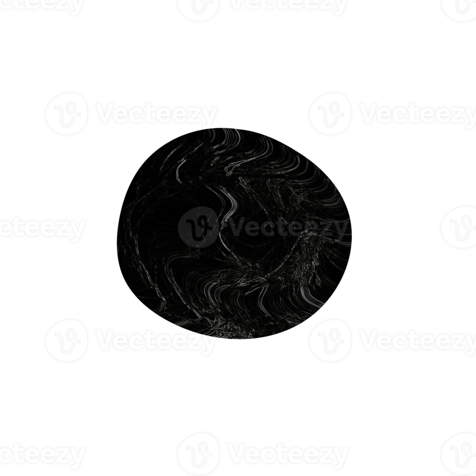 Abstract black shape with swirling colorful texture png