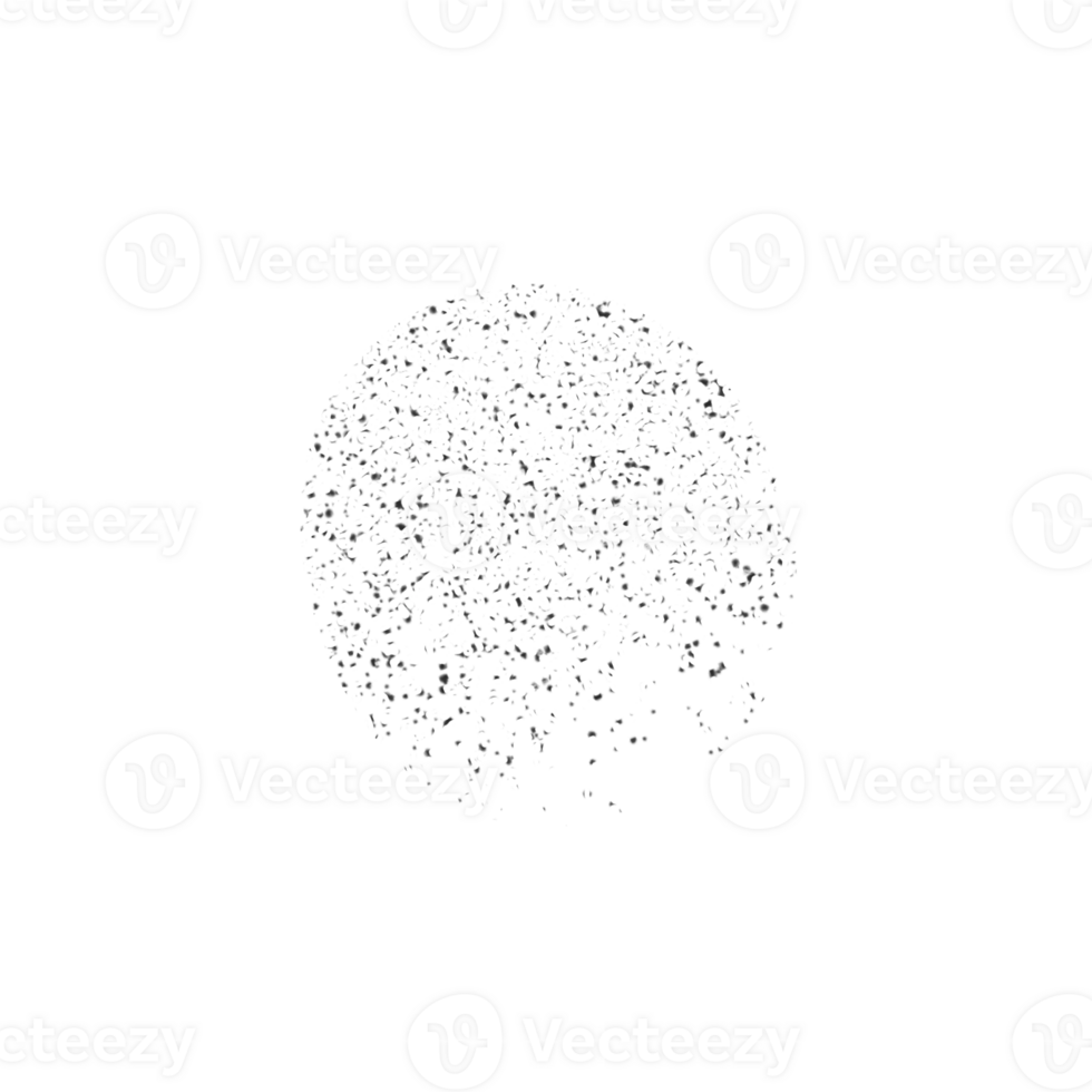 Abstract black scattered particles forming a textured shape png
