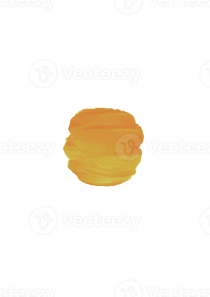 Circular textured brush stroke of vibrant orange paint png