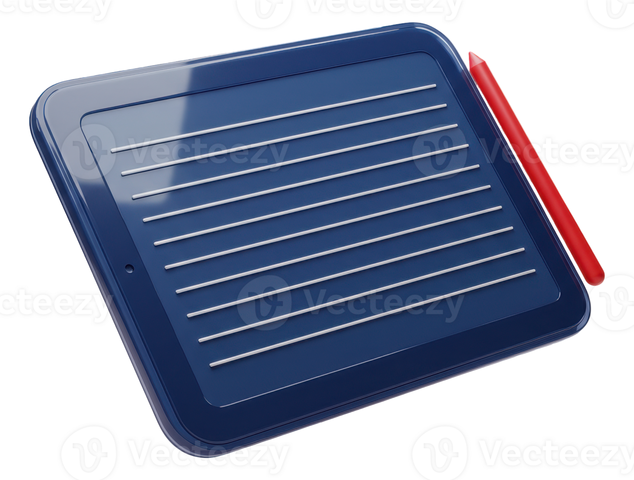 Children blue magnetic drawing tablet with red pen for creative doodling png