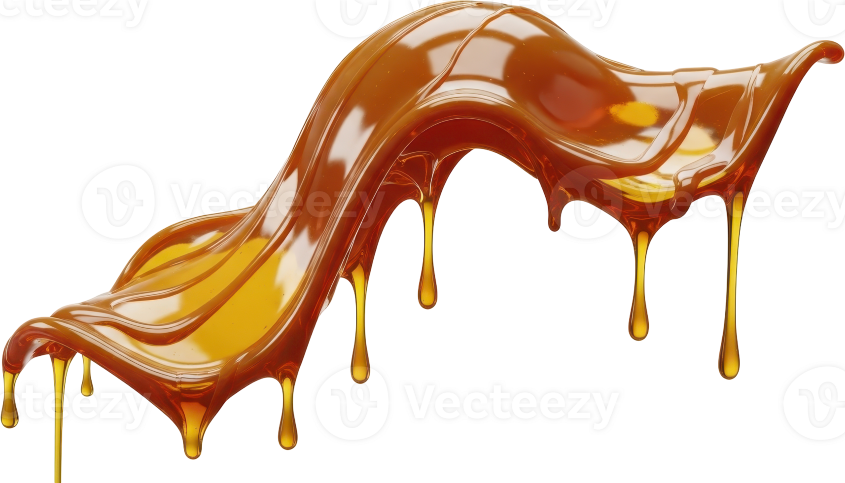 Lustrous golden brown liquid flowing and dripping, resembling sweet delicious caramel png