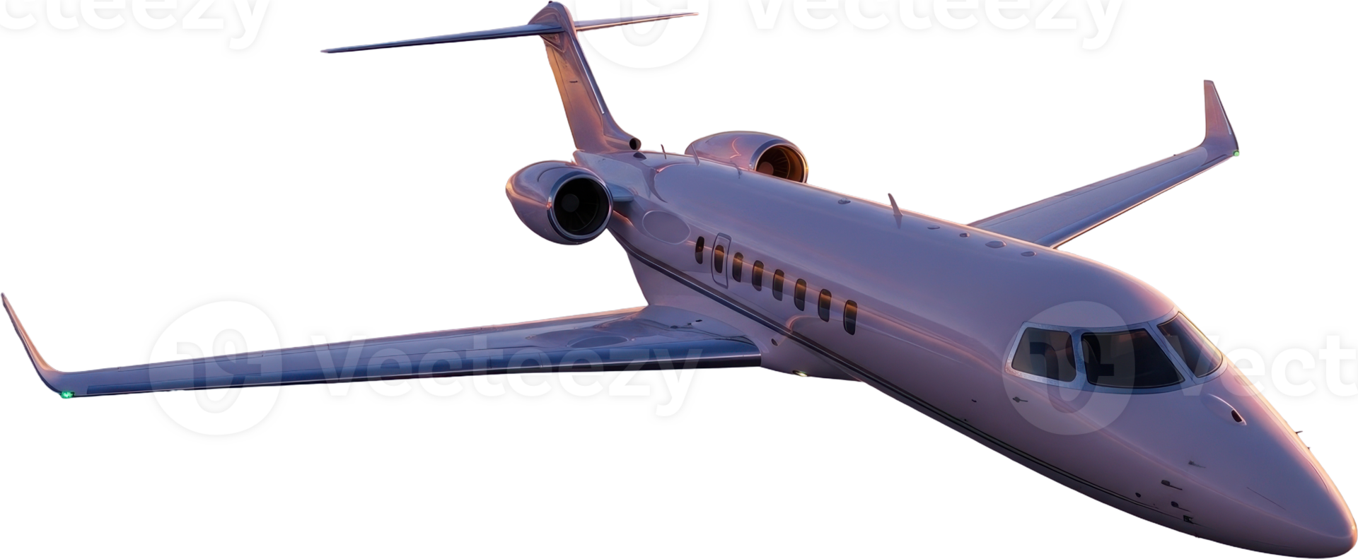 Sleek modern private jet in flight, symbolizing luxury travel and success png