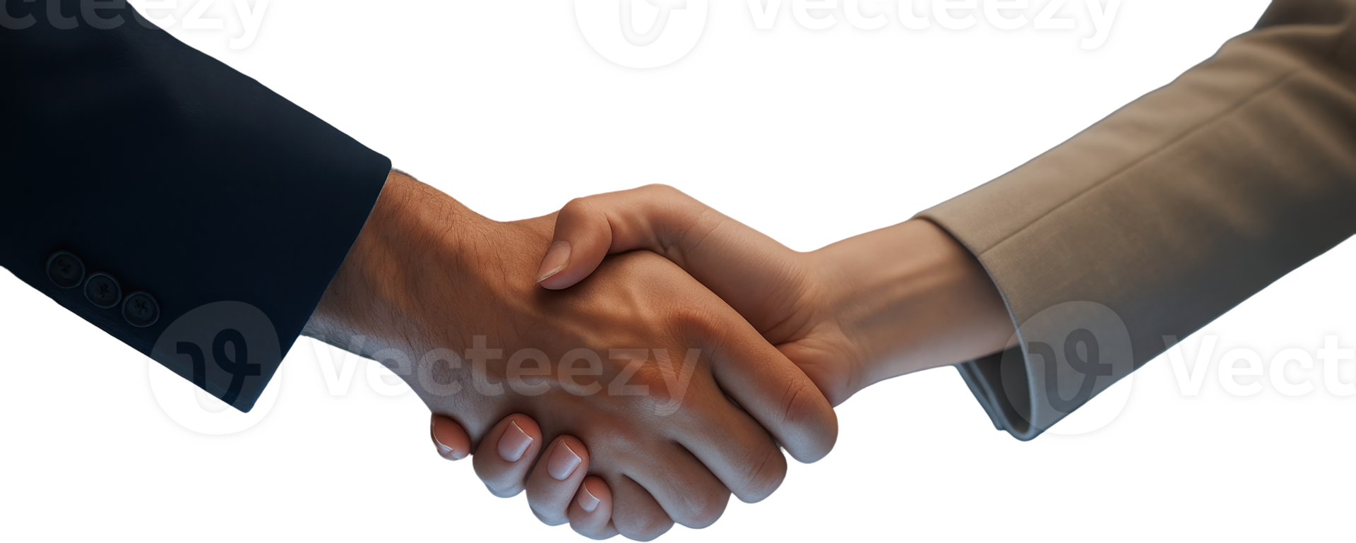 Professional business handshake between a male and female demonstrating agreement and partnership png