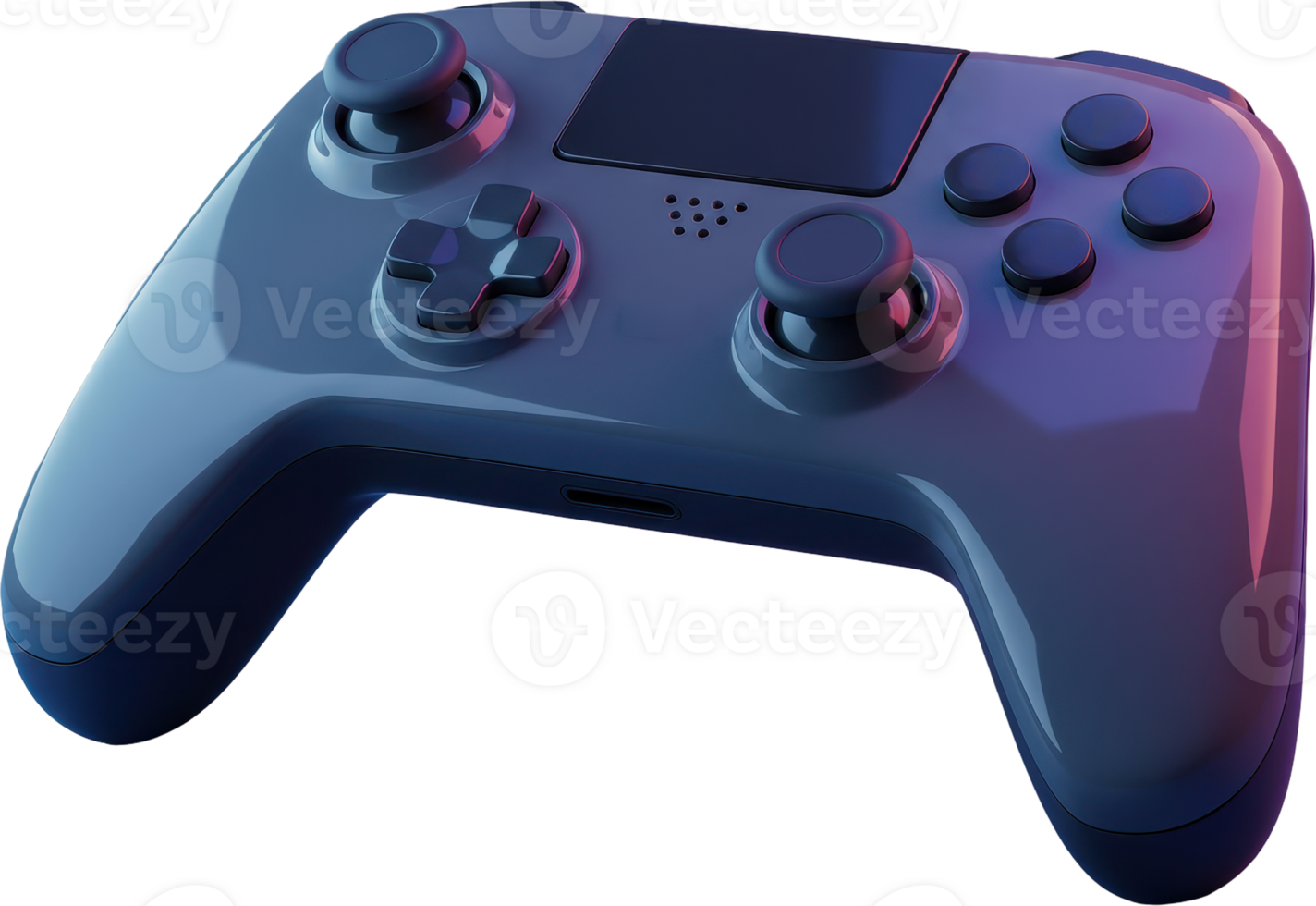 Modern 3D game controller with glossy buttons and sleek design for gaming png