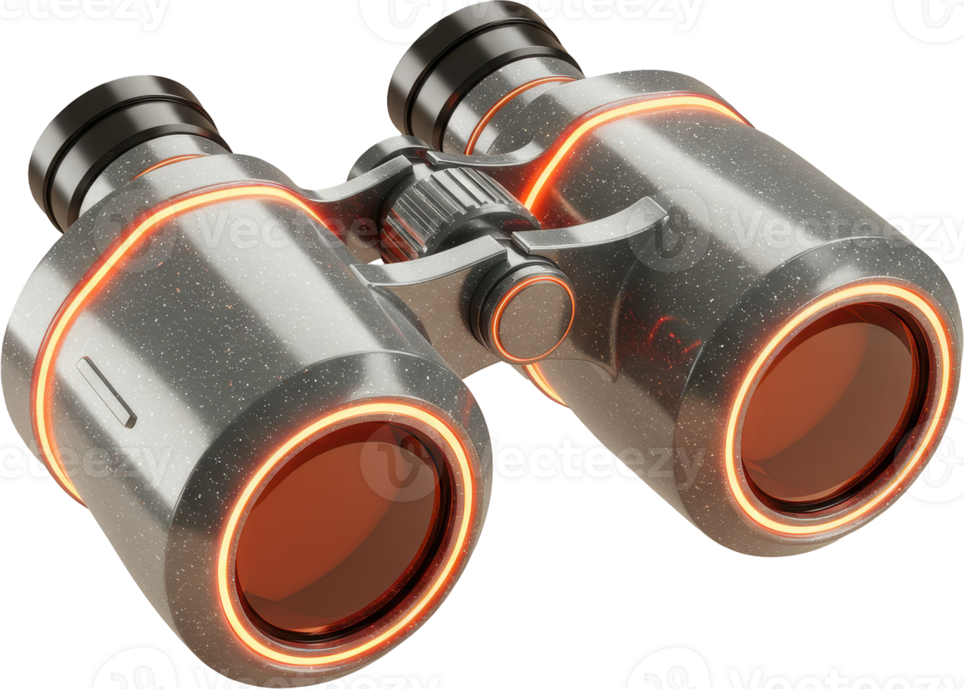 Futuristic glowing binoculars with high tech design and orange light accents png