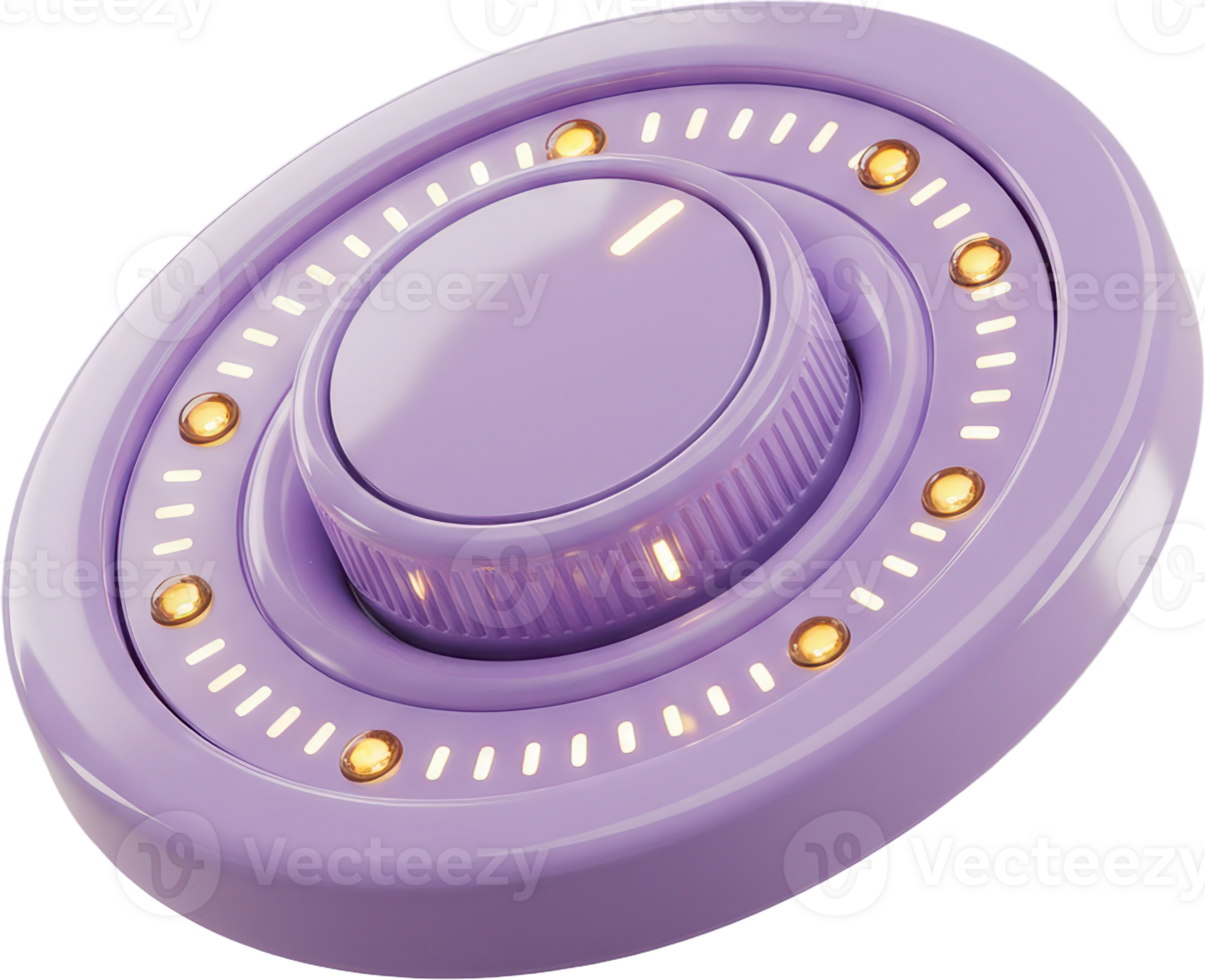 Glossy purple control dial with illuminated indicators and modern design png