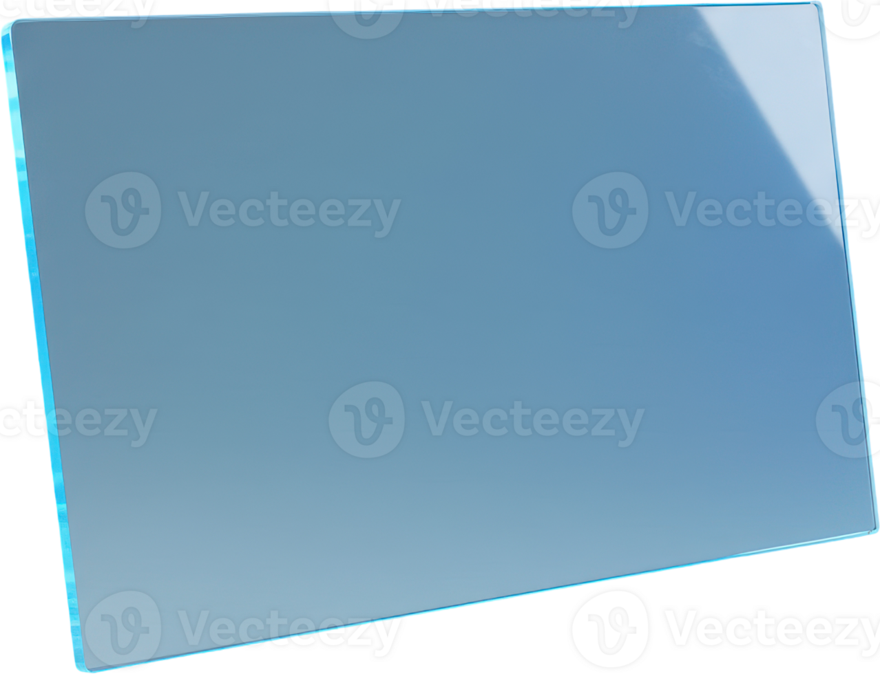 Sleek futuristic transparent holographic screen with glossy blue tint and reflections png