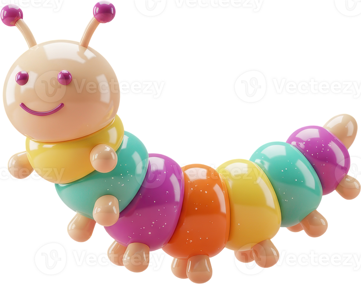 Colorful 3D caterpillar xylophone toy for children music education png
