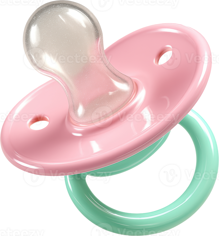 Sweet pink and mint green baby pacifier for newborns png
