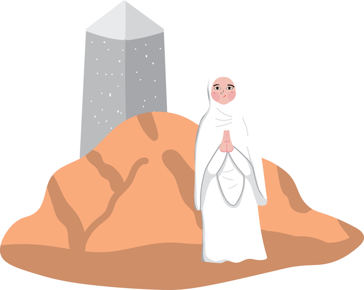 Hajj Pilgrimage Scene During Arafah Day at Mount Arafat png