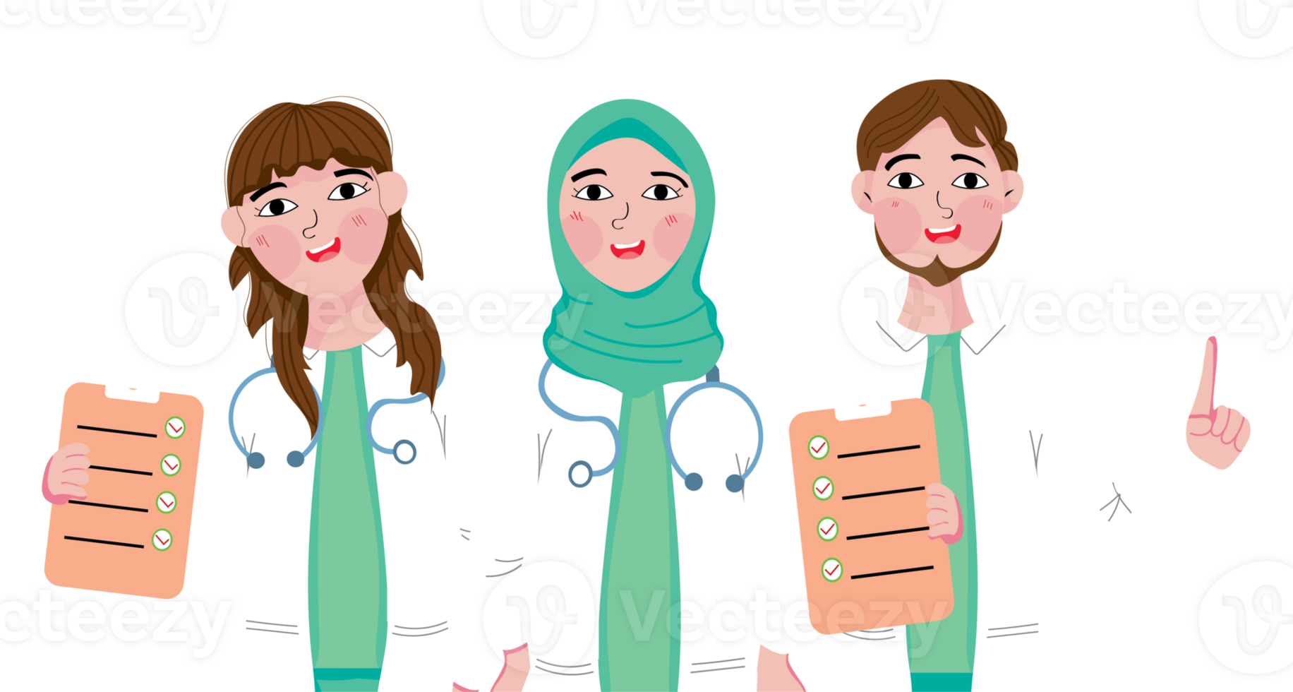 Veterinary Staff Group Working in Pet Healthcare Services png