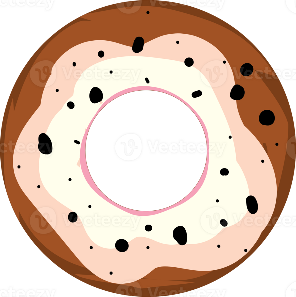 Tempting Donuts with Creamy and Chocolate Toppings png