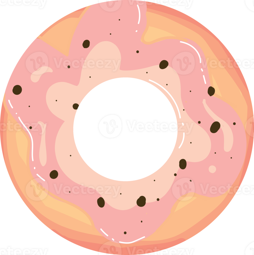 Top View of Fresh Round Donuts with Assorted Flavors png