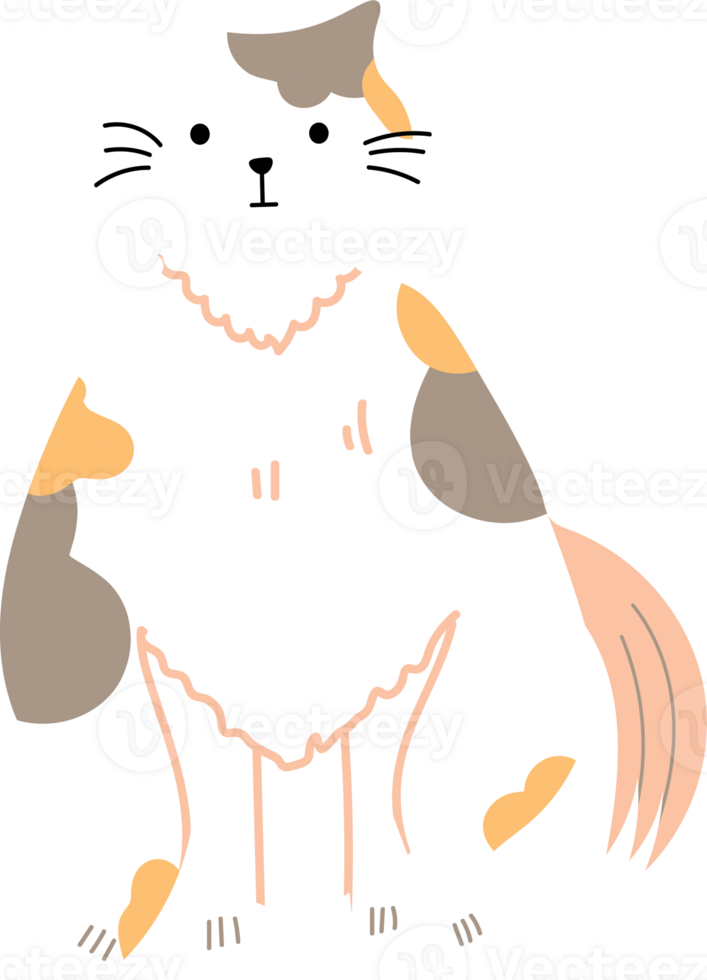Happy Pet Cat Sitting Calmly on Cat Day png