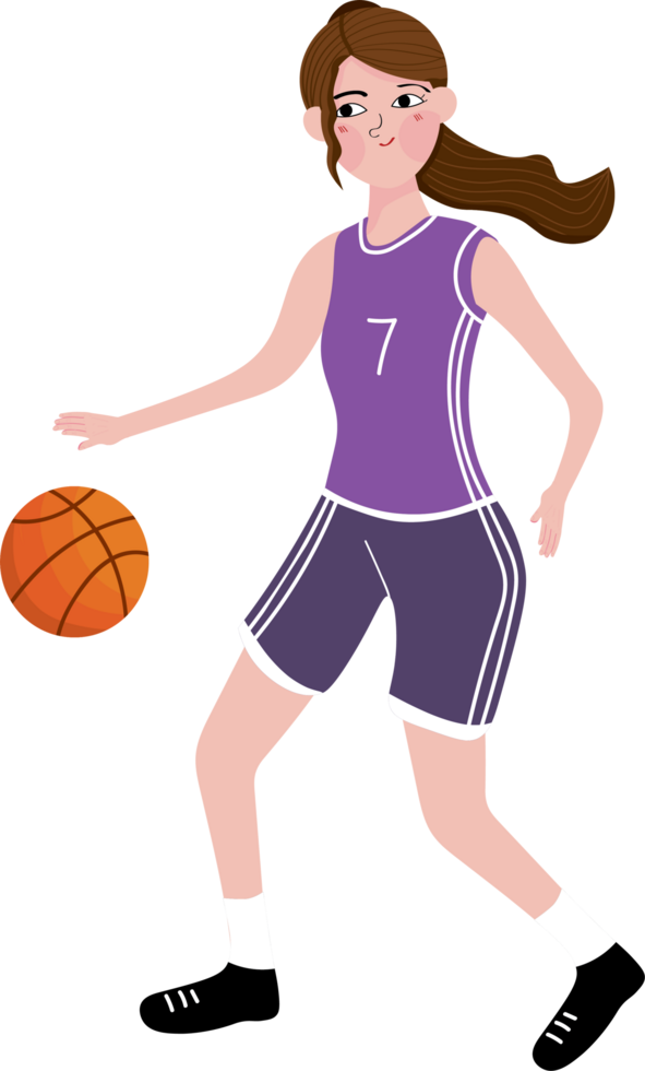Female Basketball Athlete in Action Holding Ball png