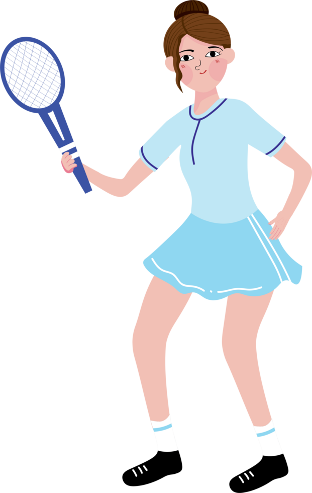 Energetic Woman Hitting Tennis Ball in Action Scene png