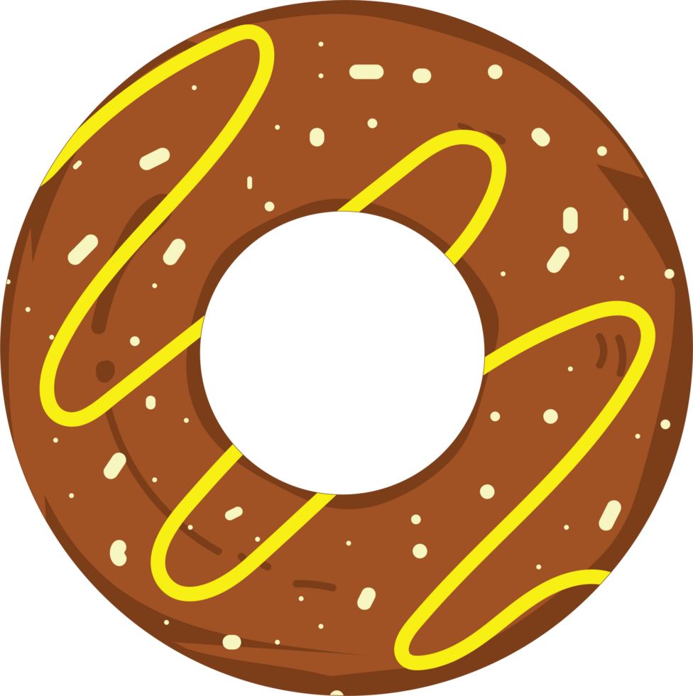 Freshly Baked Donut with Jelly Filling and Drizzled Topping png