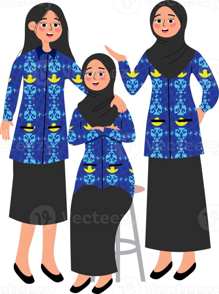 Dedicated Teachers Posing in Civil Service Attire png