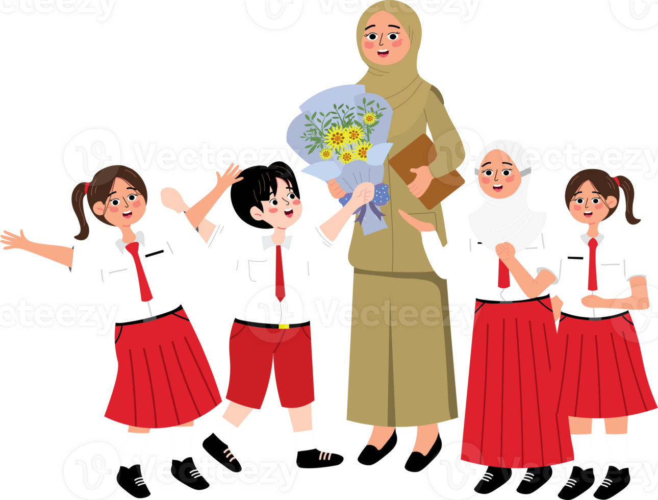 Teacher Receiving Surprise Gift from Students on Teachers Day png