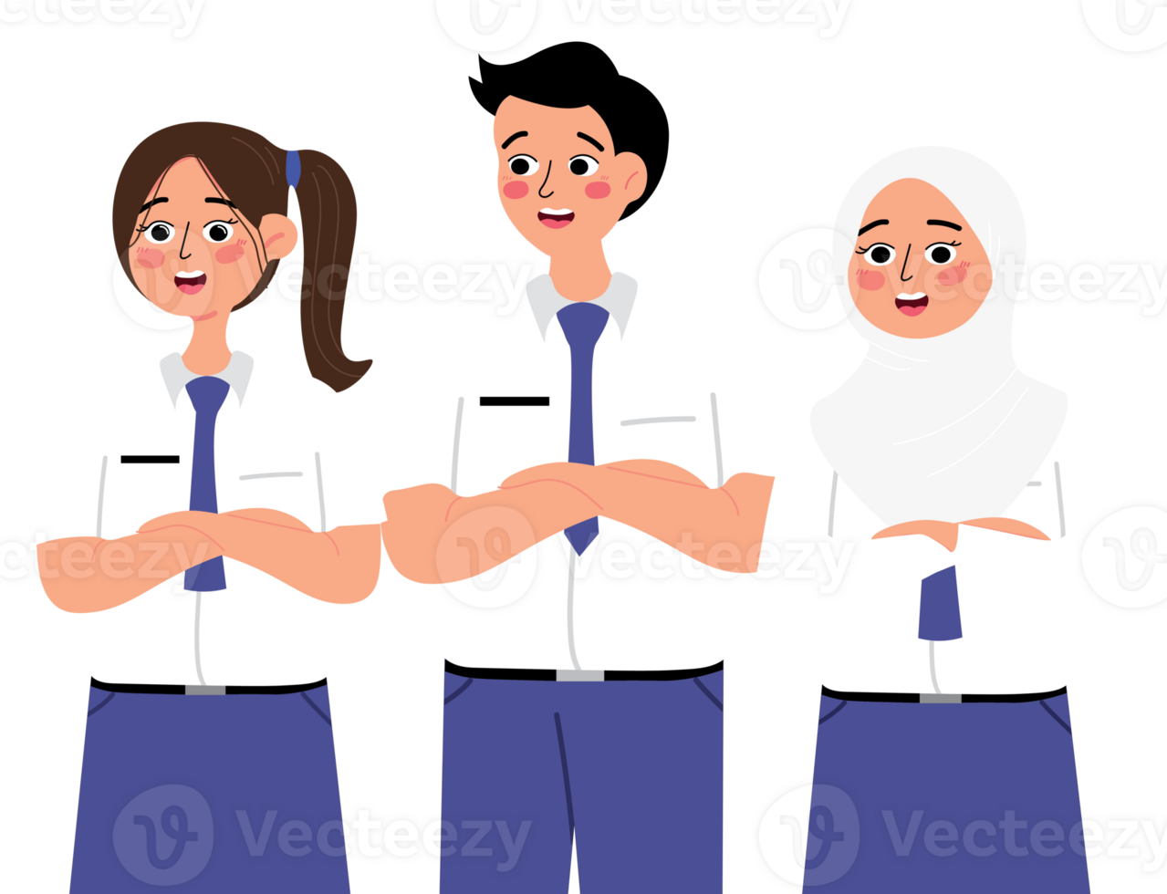 Middle School Friends Posing for Group Photo png