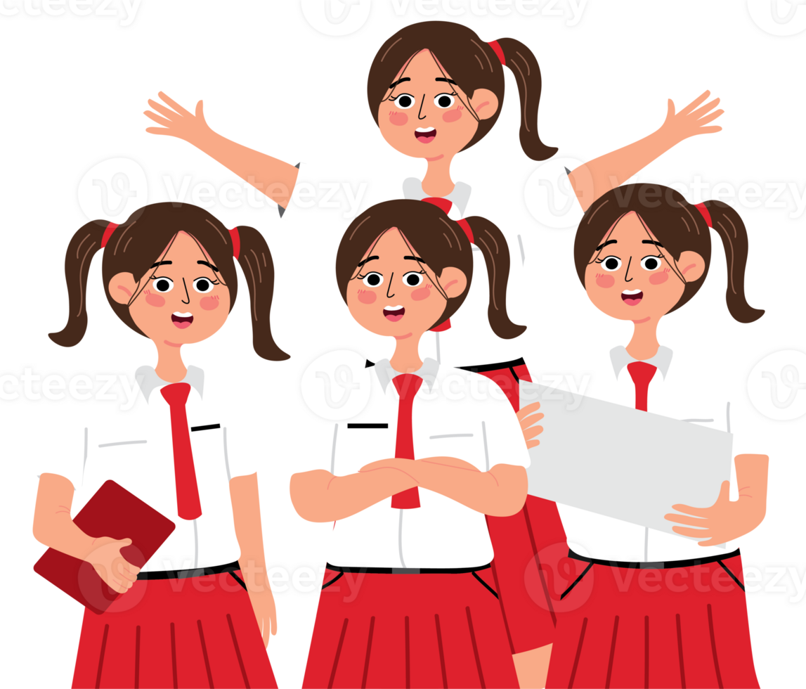 Group of Elementary School Children in Uniform png