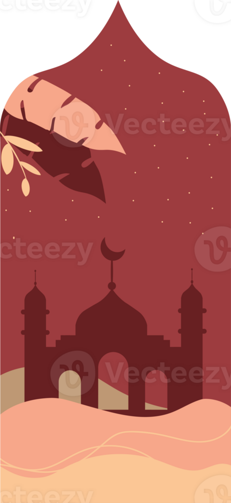 Boho-Inspired Islamic Arch for Holy Day Decoration png