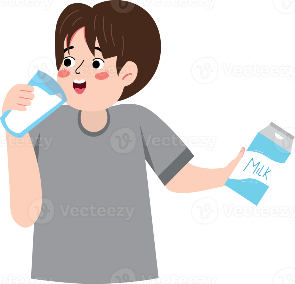 Healthy Child Drinking Milk to Support Growth and Bones png