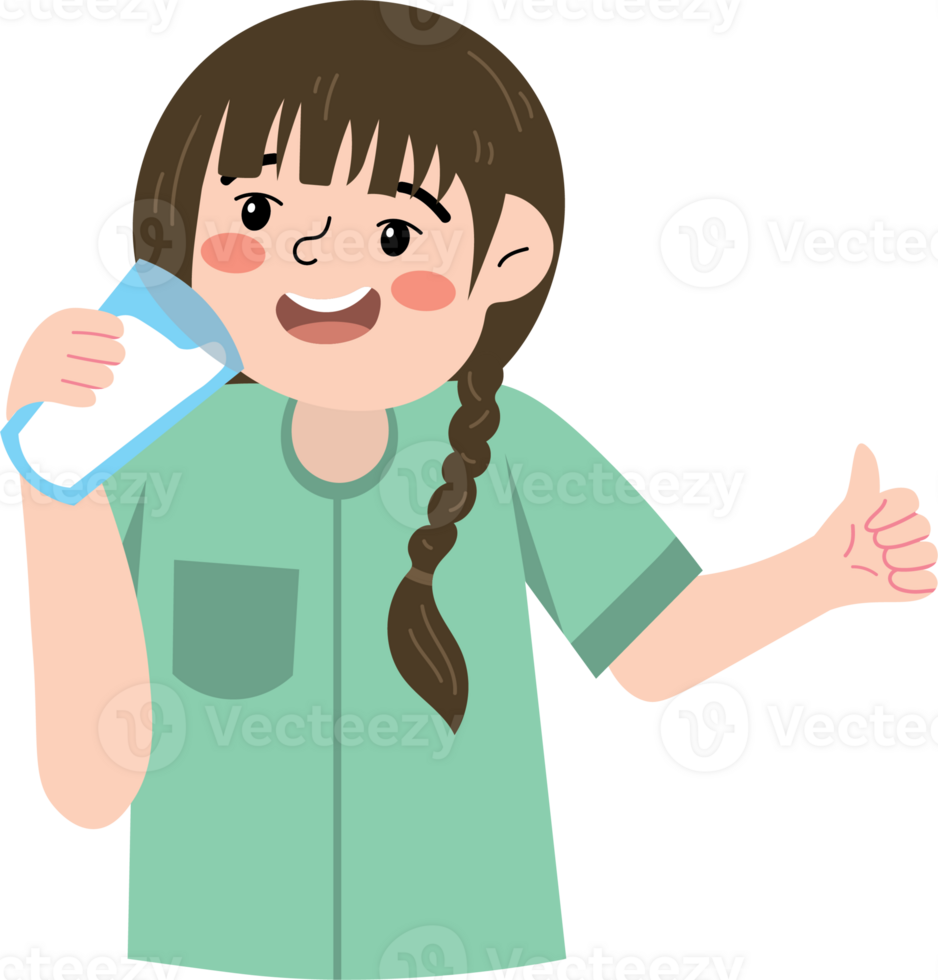 Child Drinking Milk in the Morning Sunlight png