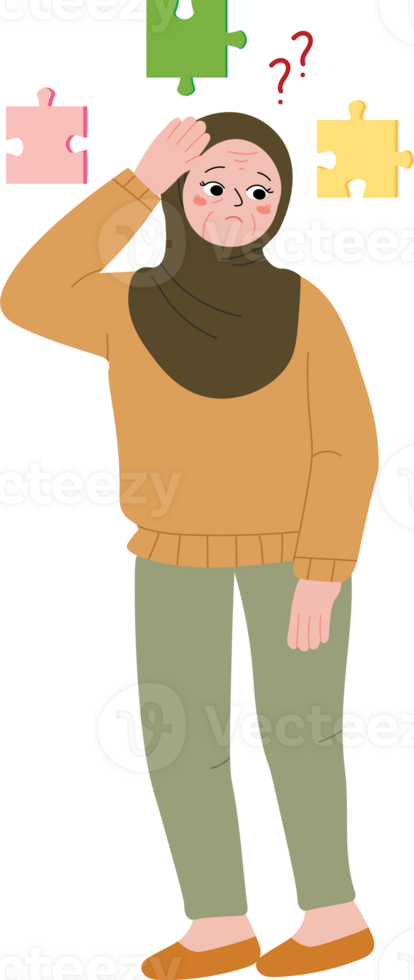 Senior Citizen Sitting Quietly in a Dementia Moment png