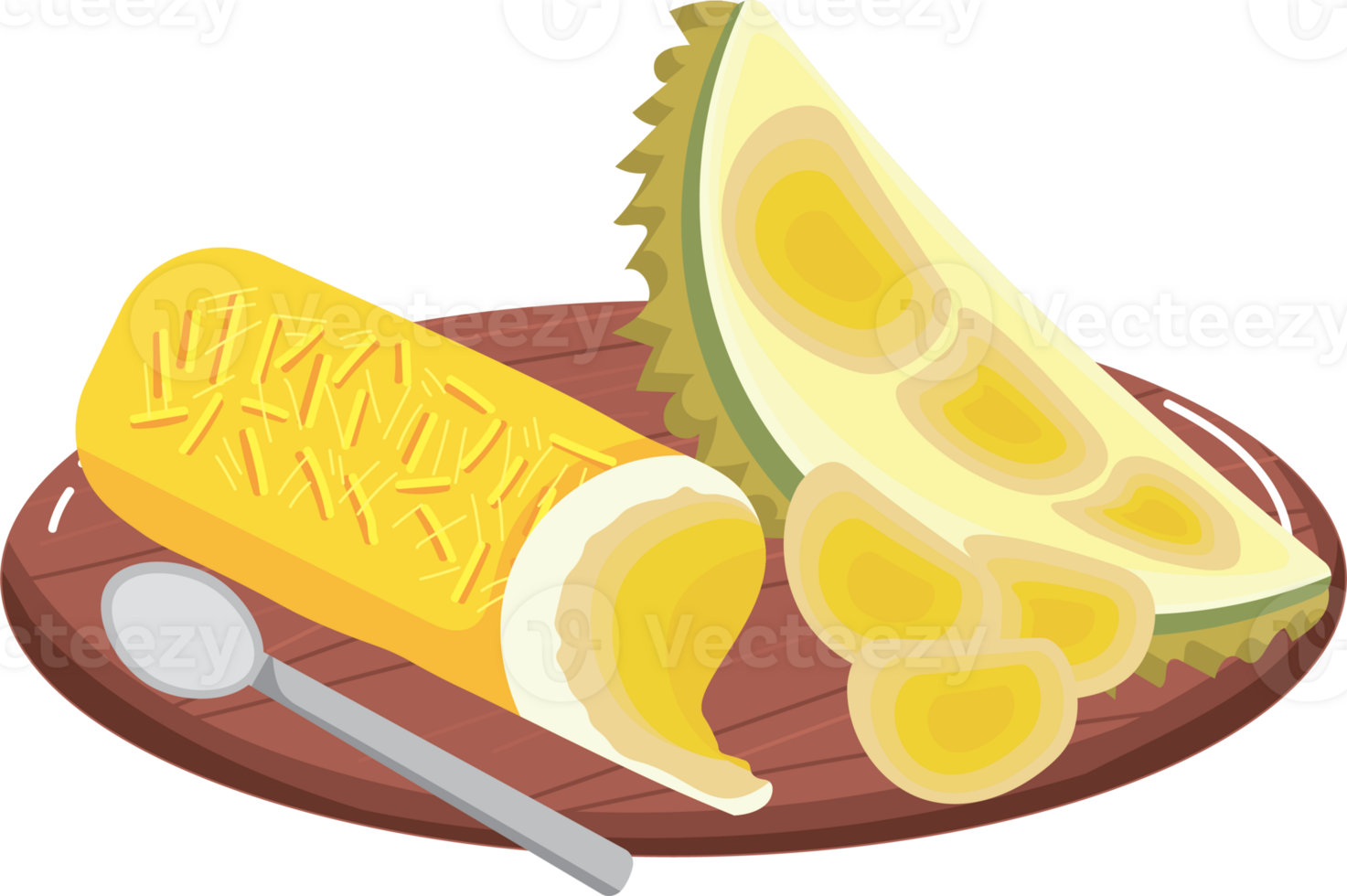Popular Asian Dessert Durian Pancake Rolls Close Up png