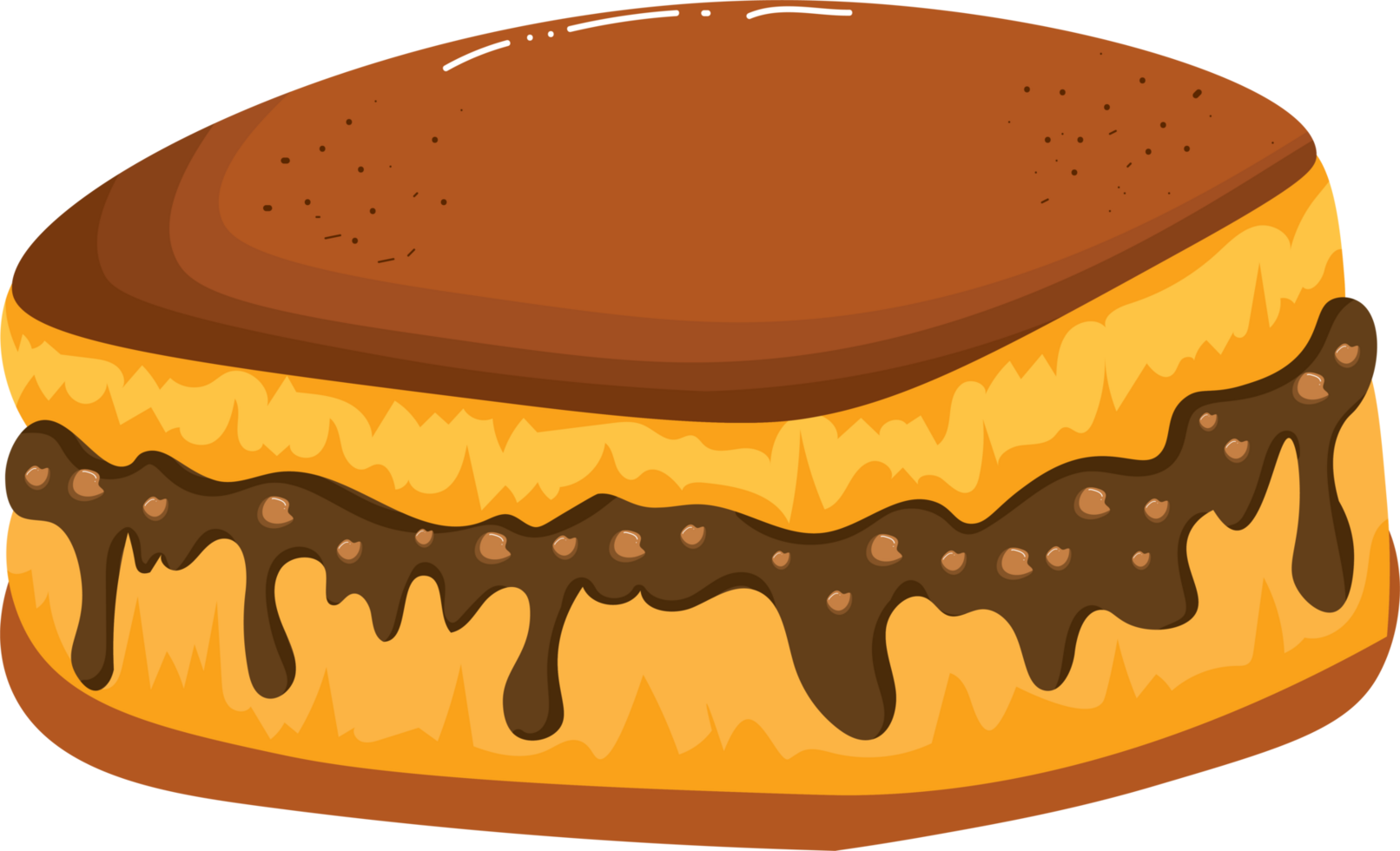Delicious Thick Martabak Filled with Melted Chocolate and Peanuts png