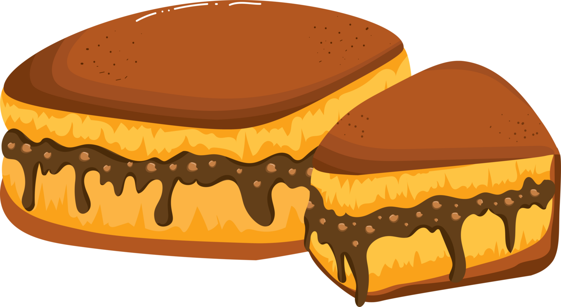 Close Up of Indonesian Dessert Martabak with Chocolate and Nuts png