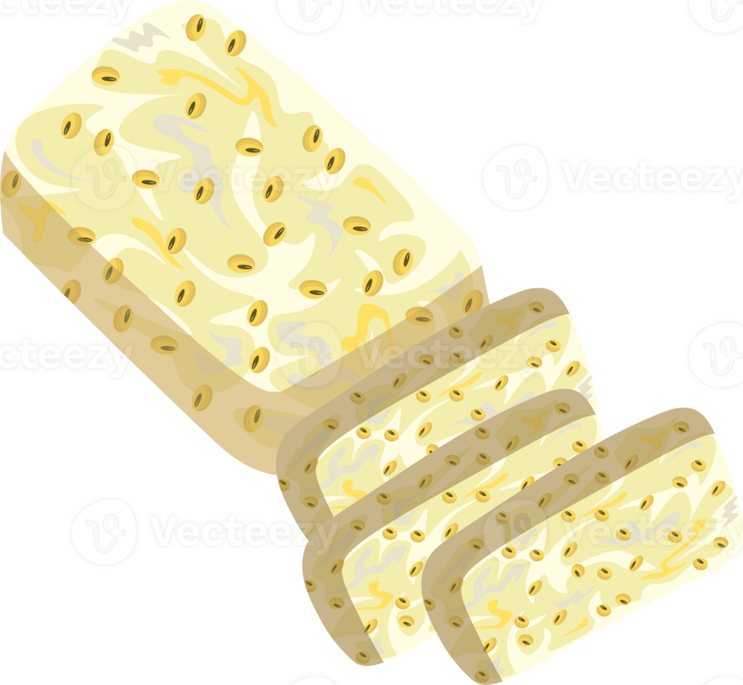 Sliced Tempeh for Traditional Indonesian Meal Preparation png