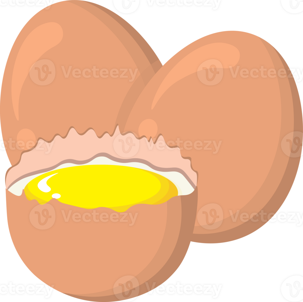 Baking Process with Broken Egg as Key Ingredient png