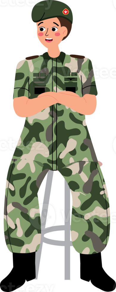 Courageous Army Man Representing TNI Indonesia png