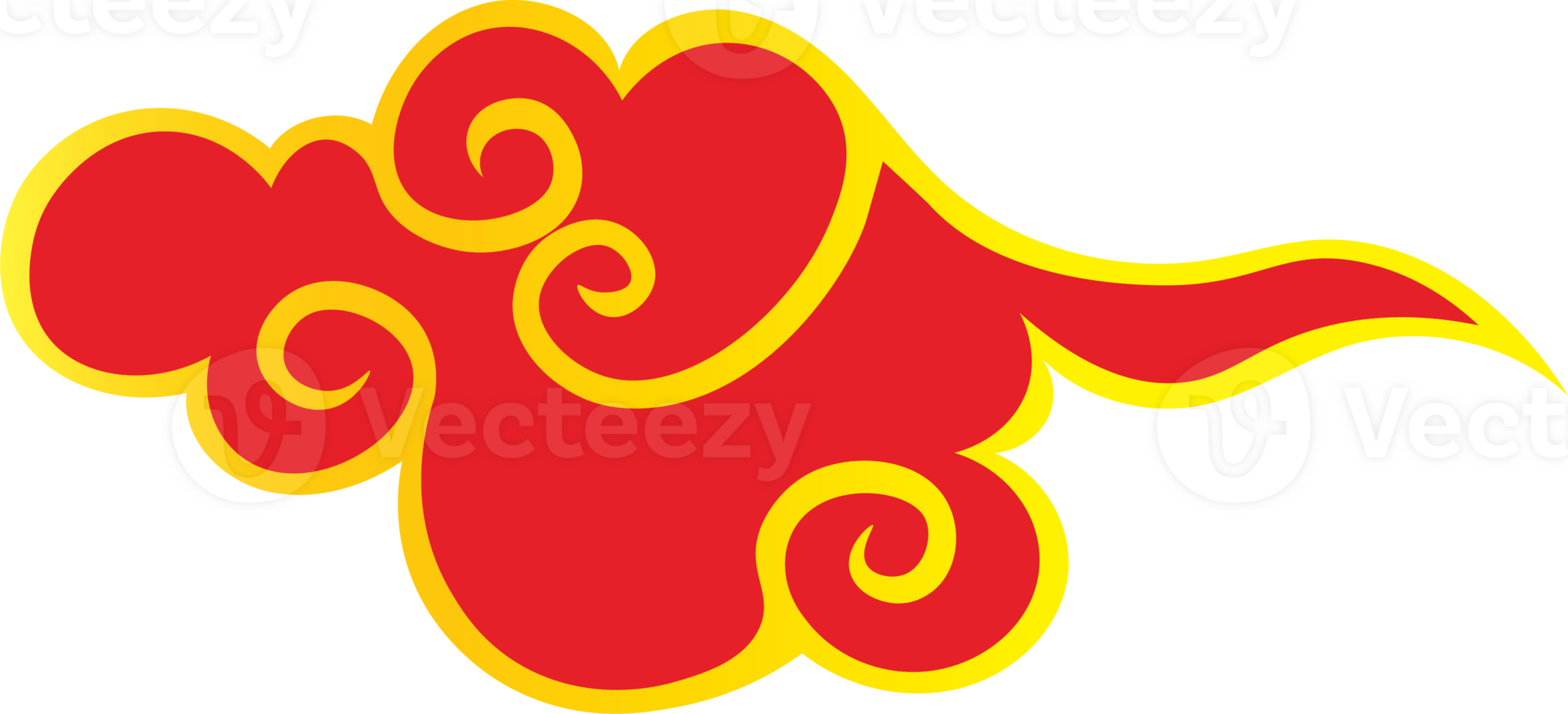 Golden and Red Cloud Elements for Chinese New Year Decoration png