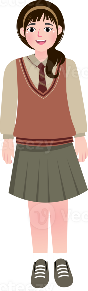 Smiling Korean Girl with Outfit png