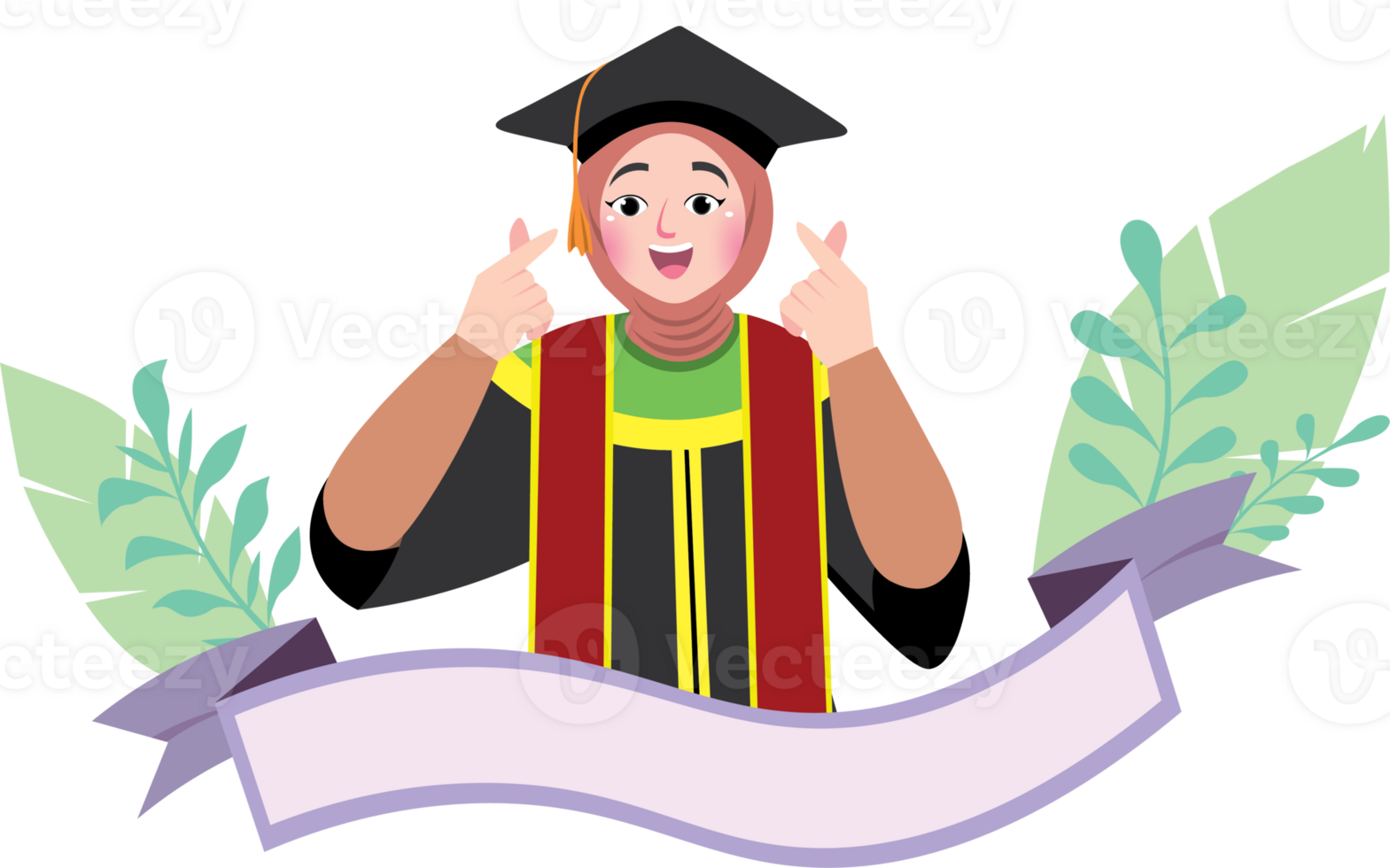 Festive Graduation Banner with Diploma and Present png