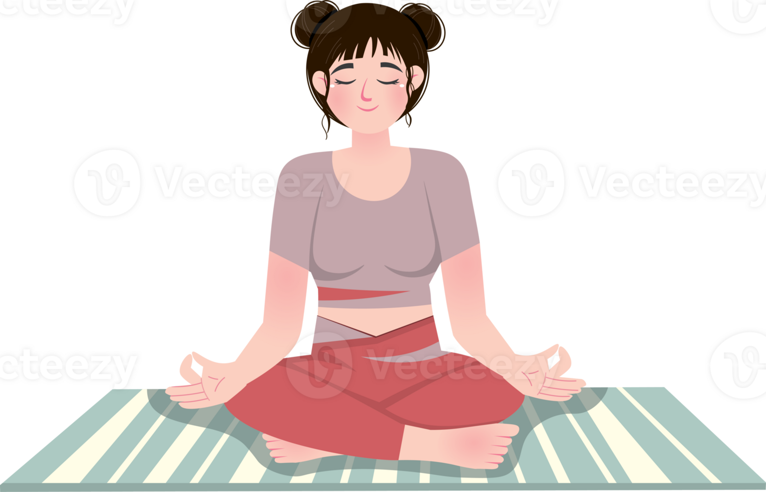 Girl Practicing Yoga at Home on World Yoga Day png