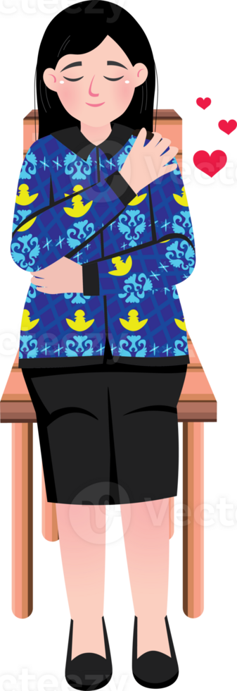 Teacher in Government Uniform Embracing Self Love png