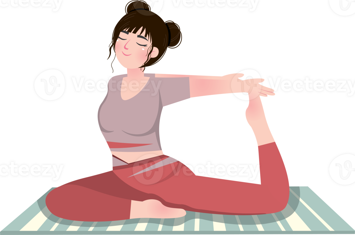Home Workout with Girl Doing Yoga Poses png